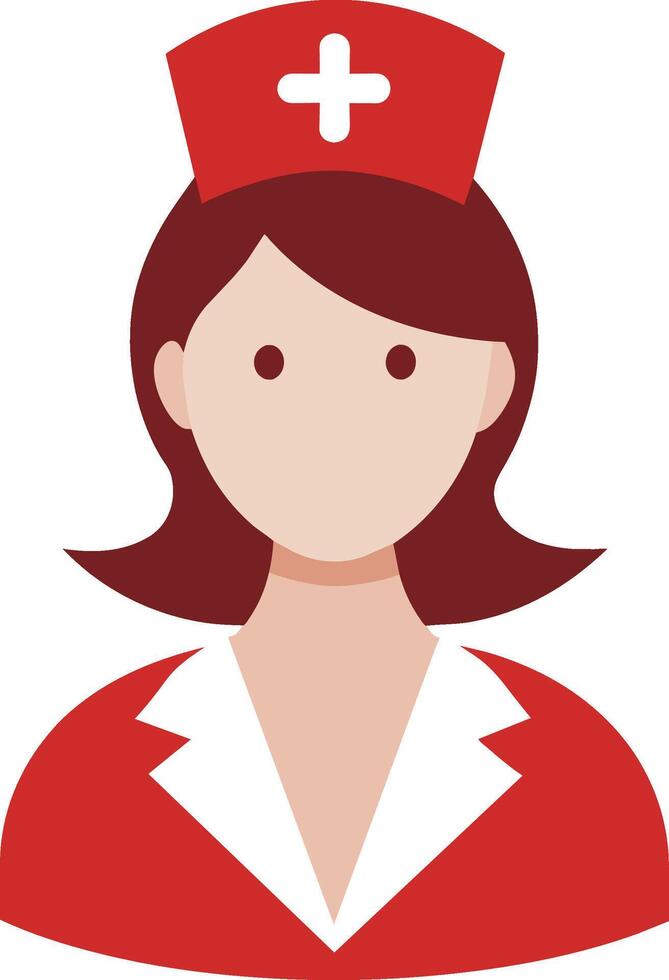 a cartoon of a woman wearing a red hat and a red bow tie. vector