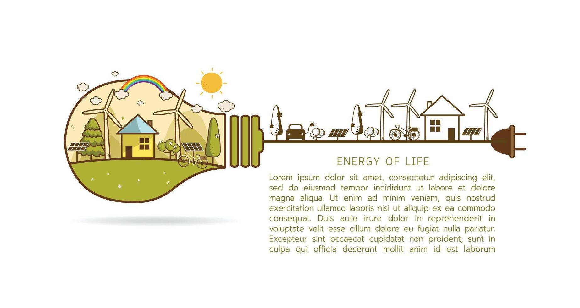 illustration of eco home protection and pollution concept vector