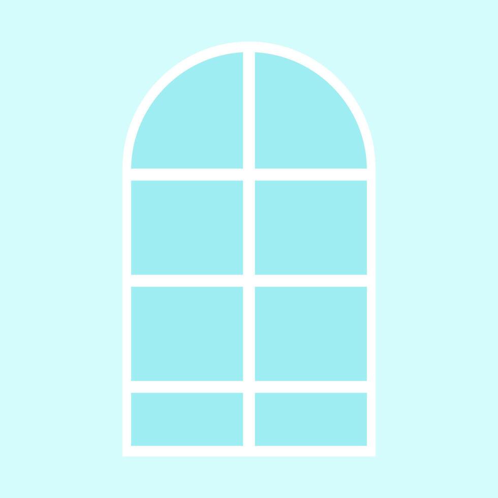 Blue Arch Window Icon vector