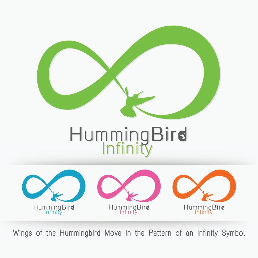 alas de el colibrí moverse en el modelo de un infinito símbolo vector