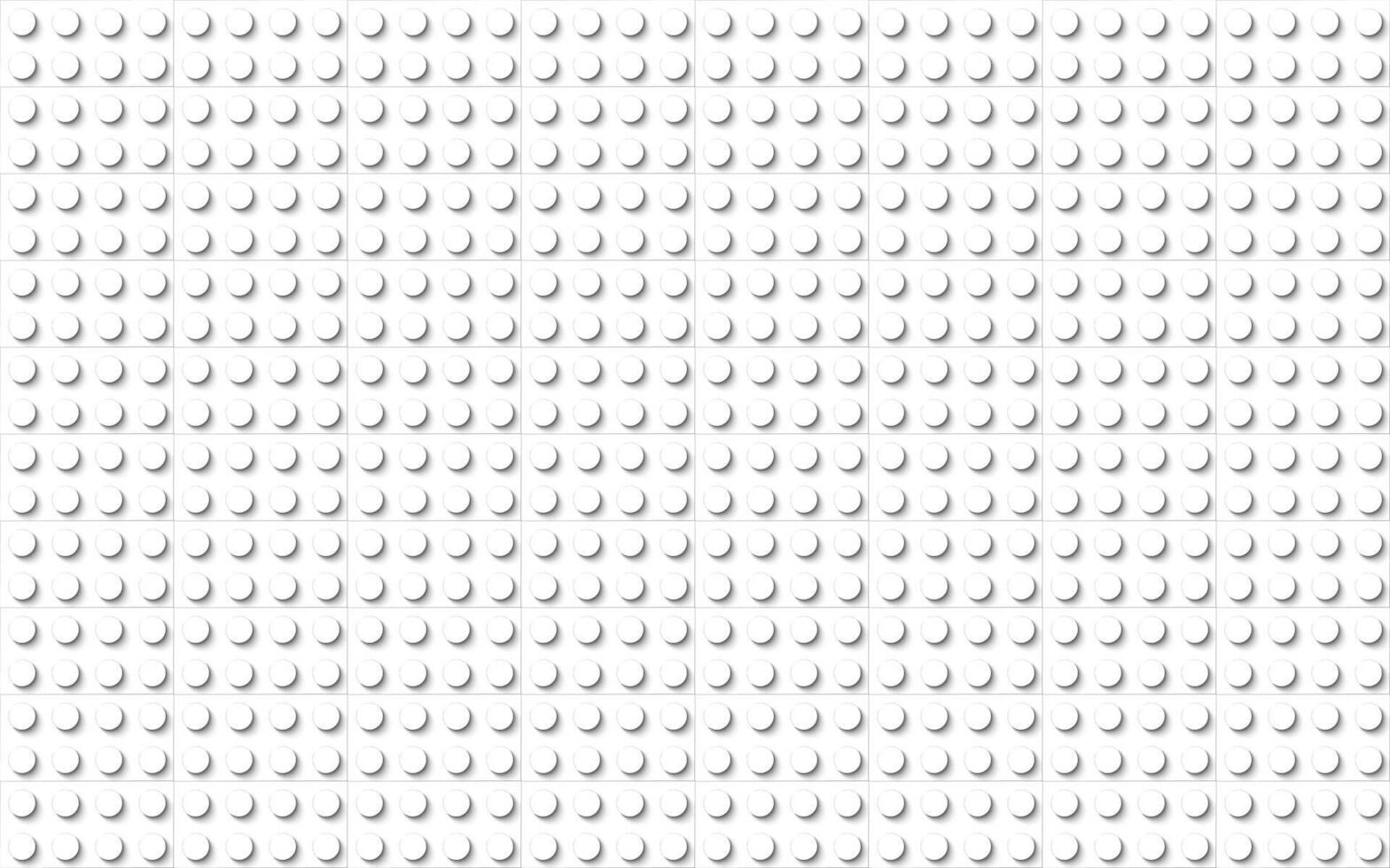 White plastic toy blocks. Modern bricks background. Plastic construction plate vector