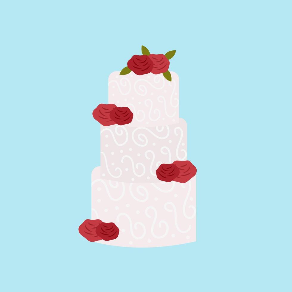 Flat Illustration Of Wedding Cake vector