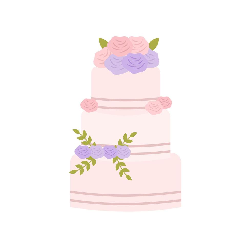 Flat Illustration Of Wedding Cake vector