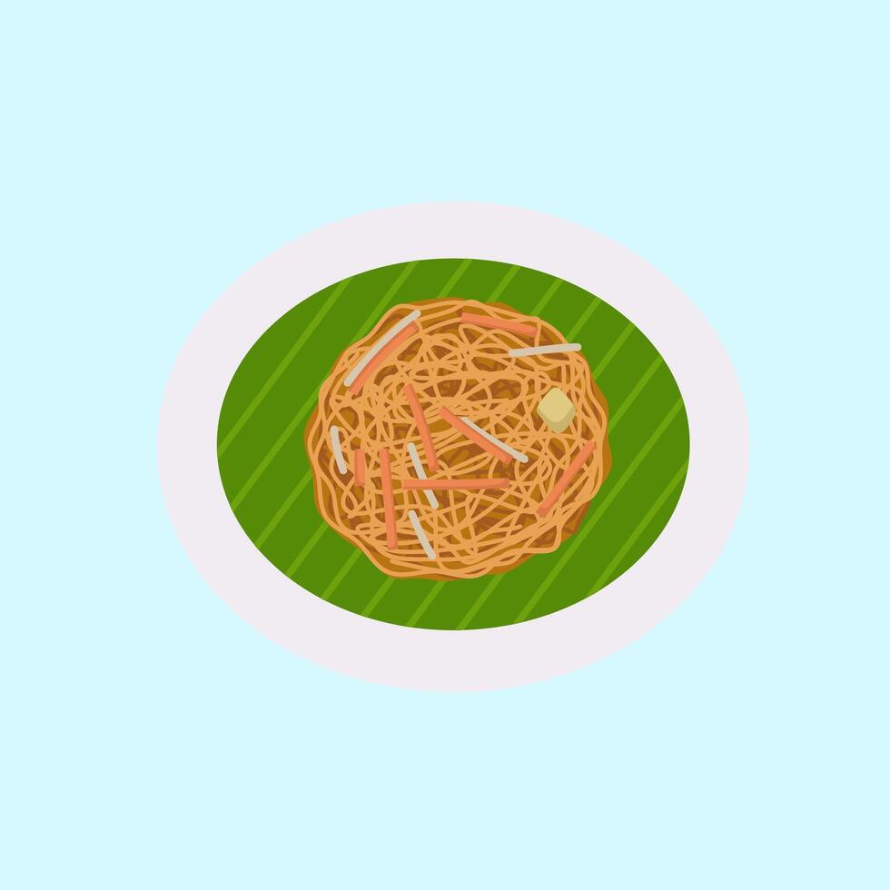 Pad Thai Thailand Food Illustration vector