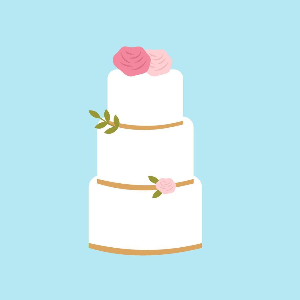 Flat Illustration Of Wedding Cake vector