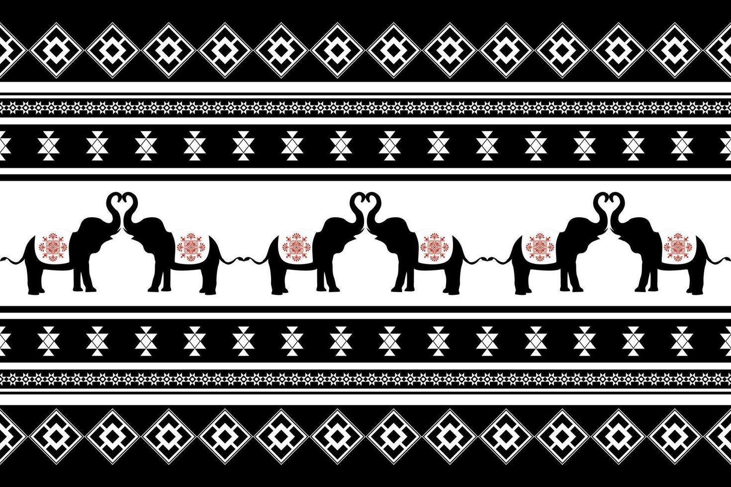 Elephant Thai style seamless pattern. Can be used in fabric design for clothing, textile, wrapping, background, wallpaper, carpet vector