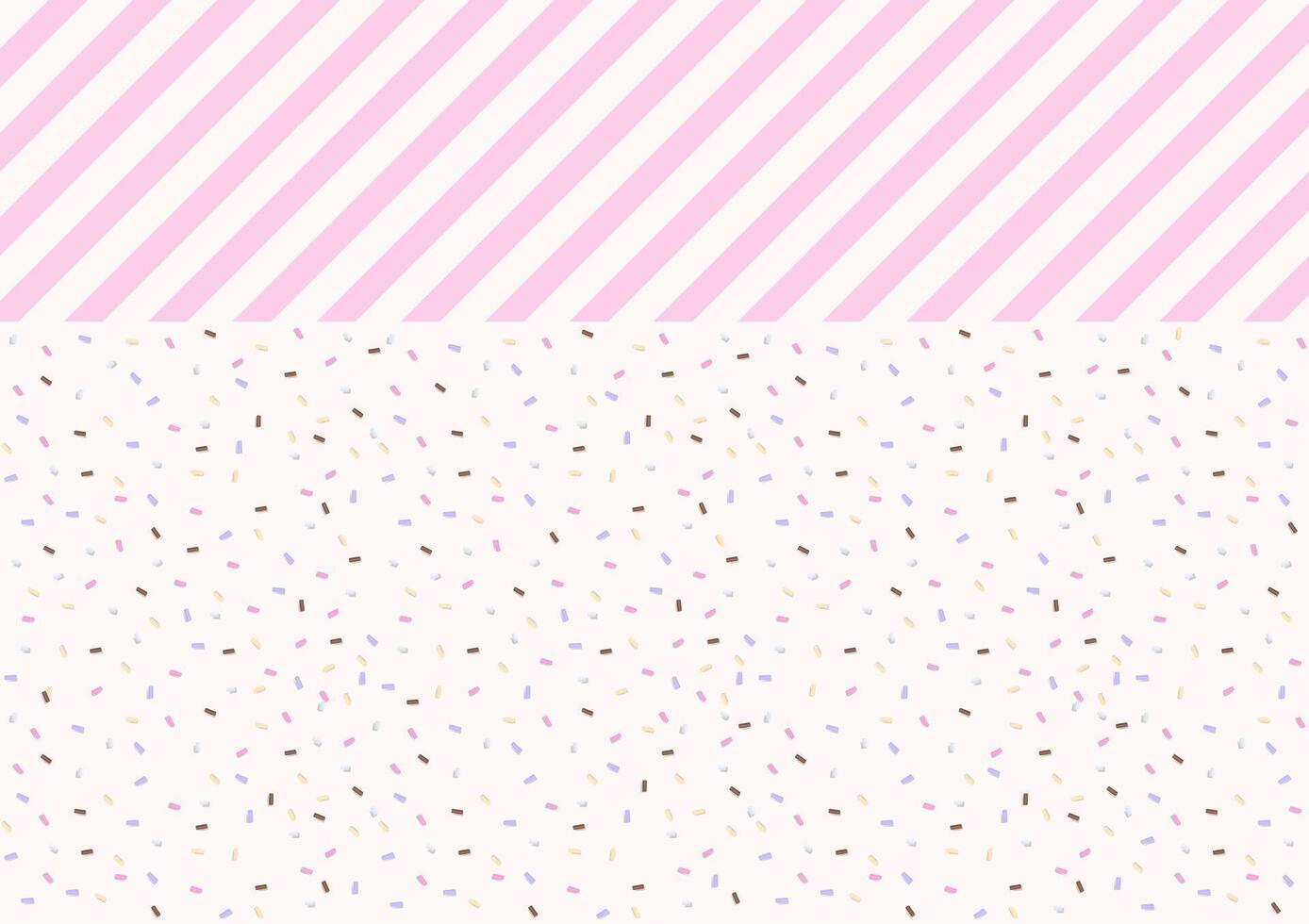 Sugar sprinkles and striped background vector