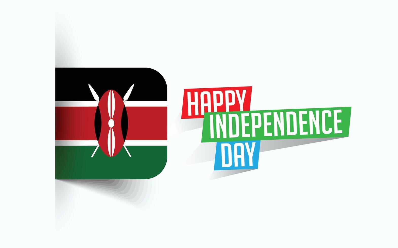 Happy Independence Day of Kenya illustration, national day poster, greeting template design, EPS Source File vector