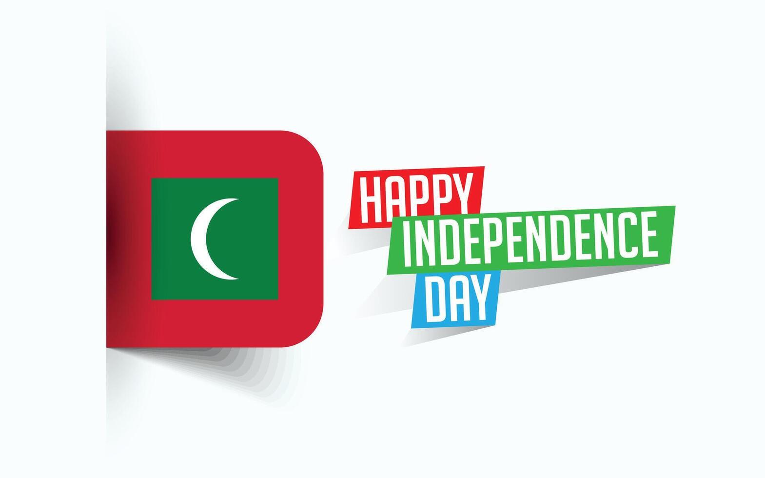 Happy Independence Day of Maldives illustration, national day poster, greeting template design, EPS Source File vector