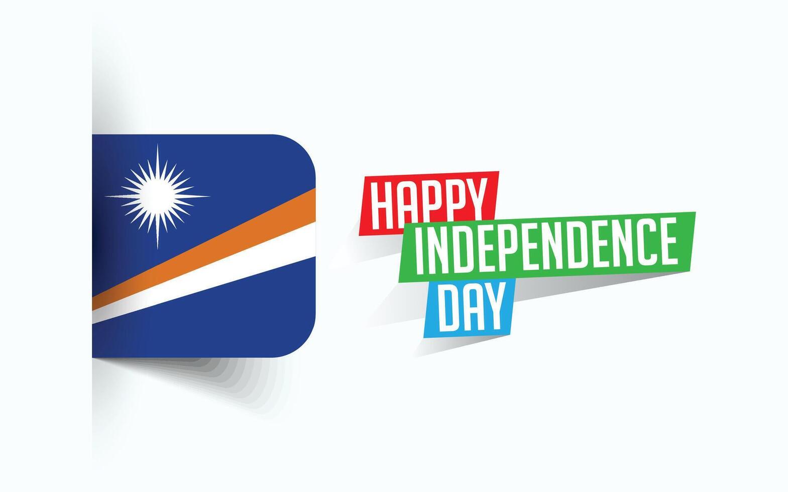 Happy Independence Day of Marshall Islands illustration, national day poster, greeting template design, EPS Source File vector