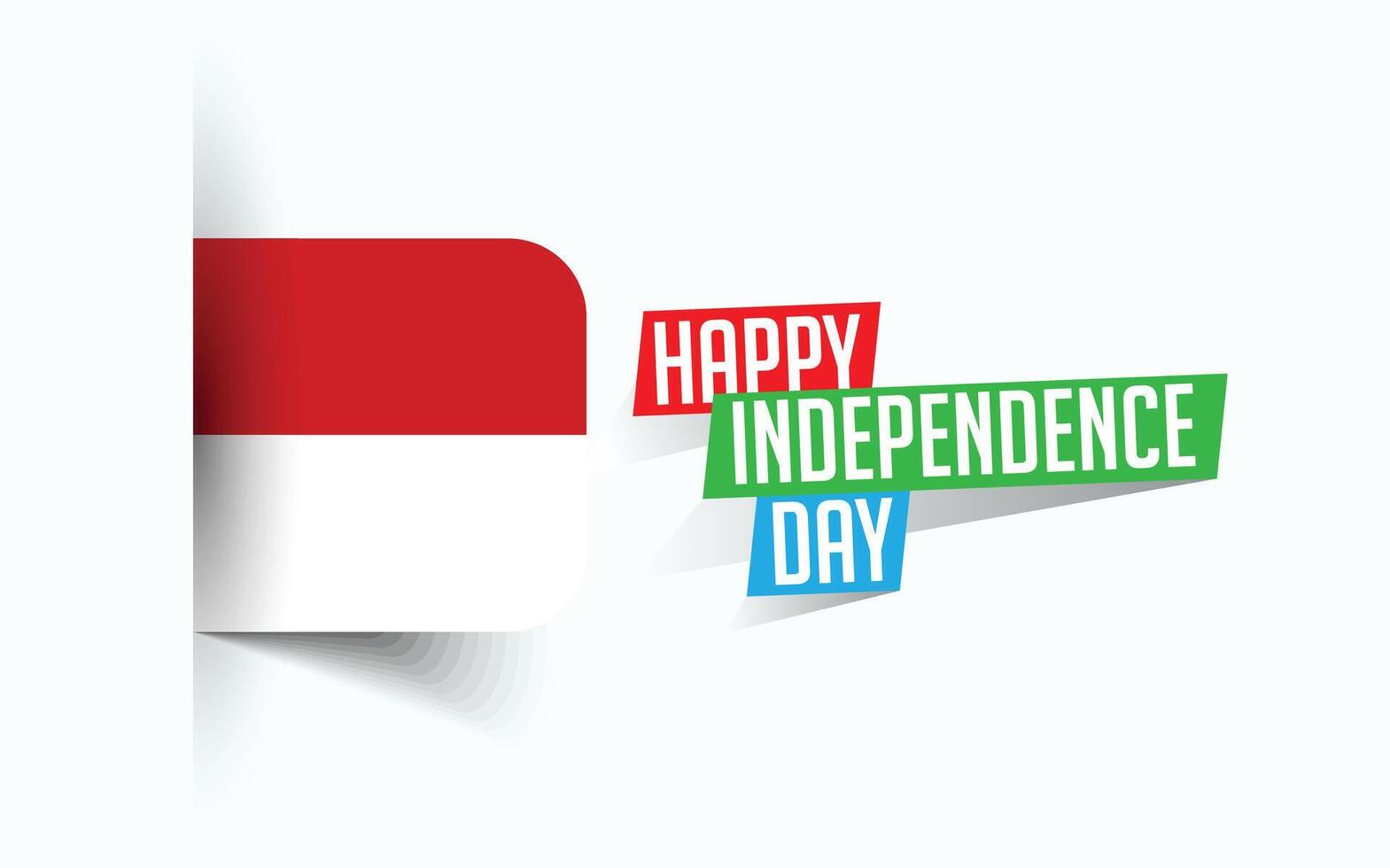 Happy Independence Day of Indonesia illustration, national day poster, greeting template design, EPS Source File vector