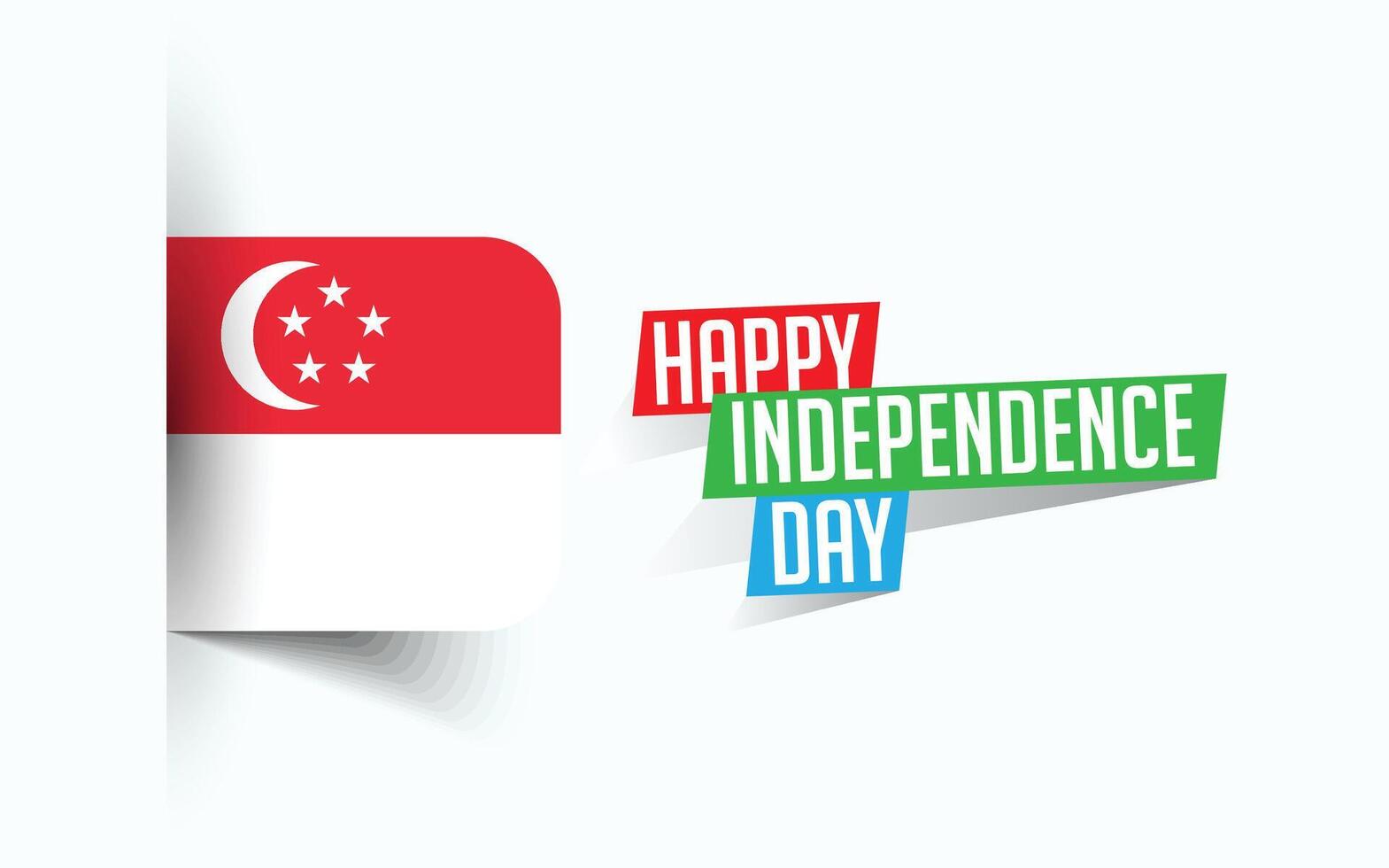 Happy Independence Day of Singapore illustration, national day poster, greeting template design, EPS Source File vector