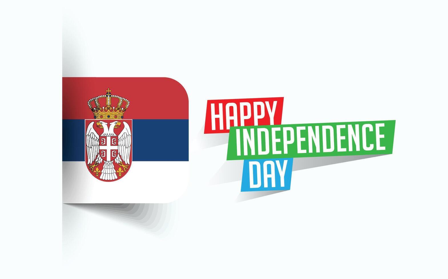 Happy Independence Day of Serbia illustration, national day poster, greeting template design, EPS Source File vector