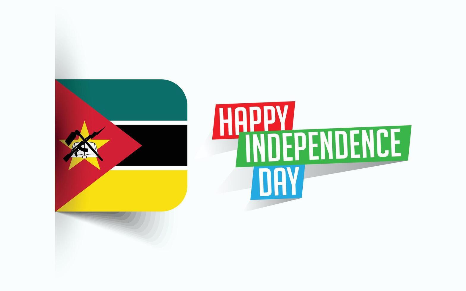 contento independencia día de Mozambique ilustración, nacional día póster, saludo modelo diseño, eps fuente archivo vector