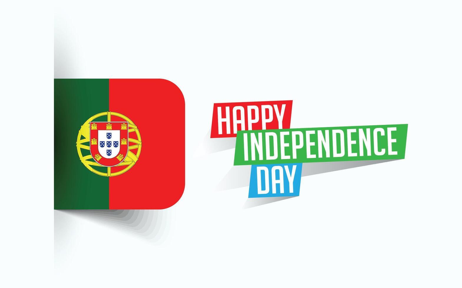 contento independencia día de Portugal ilustración, nacional día póster, saludo modelo diseño, eps fuente archivo vector