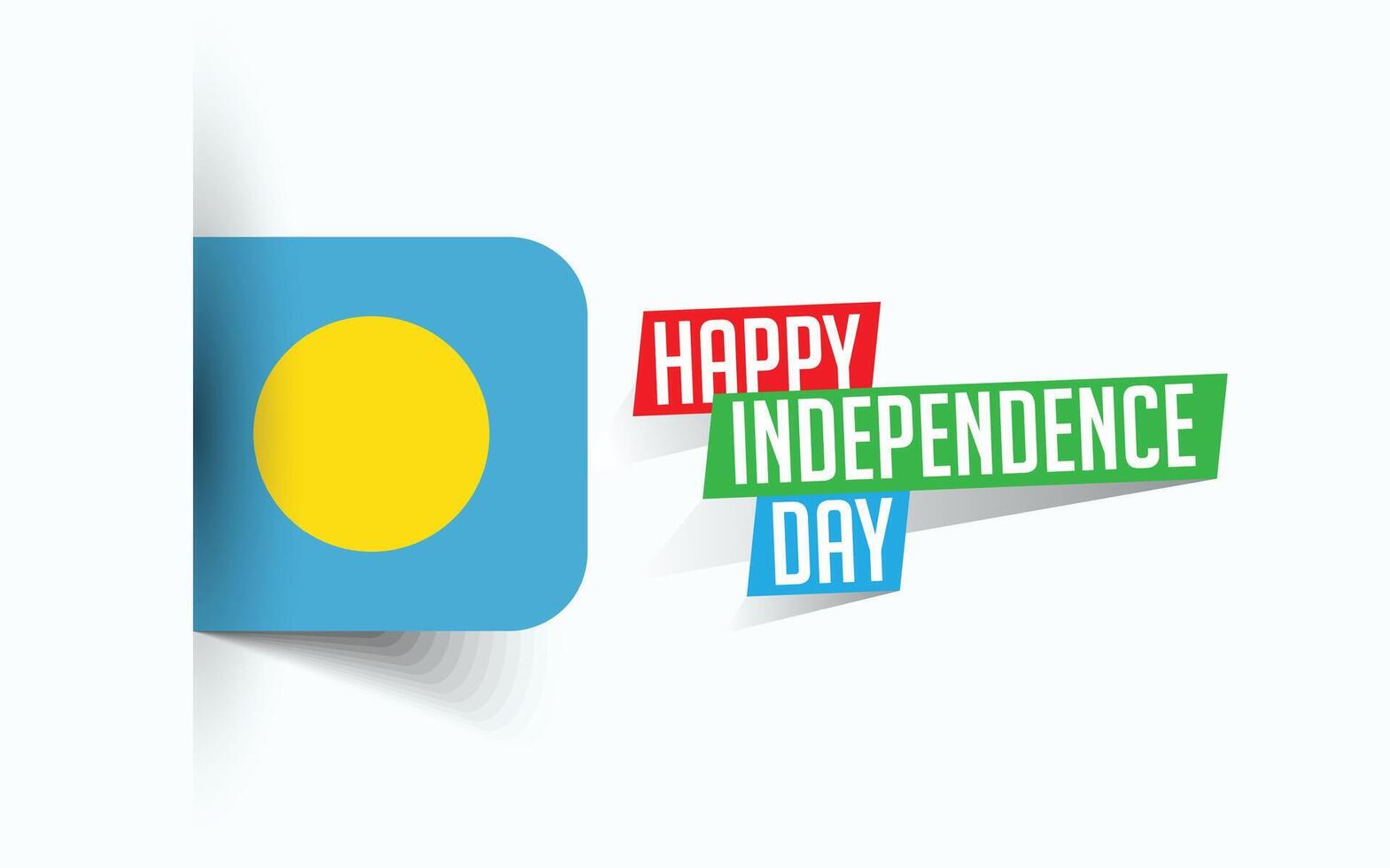 Happy Independence Day of Palau illustration, national day poster, greeting template design, EPS Source File vector