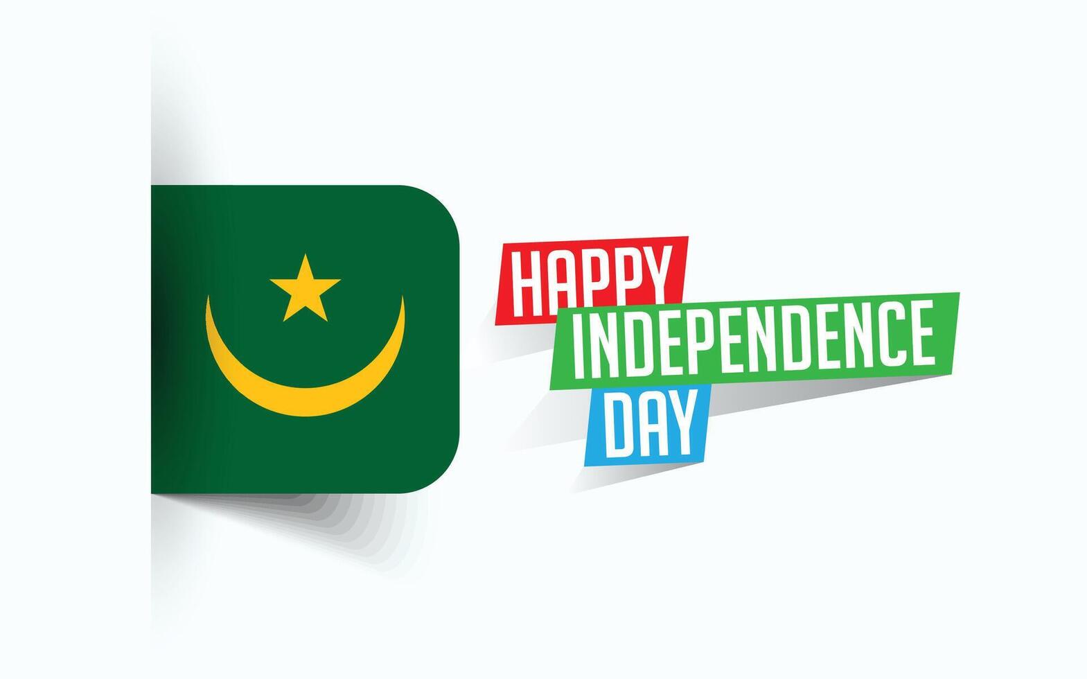 Happy Independence Day of Mauritania illustration, national day poster, greeting template design, EPS Source File vector