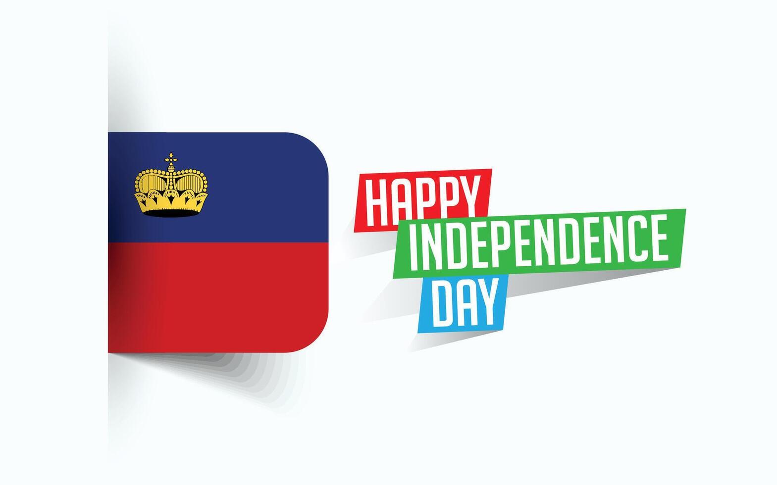 Happy Independence Day of Liechtenstein illustration, national day poster, greeting template design, EPS Source File vector