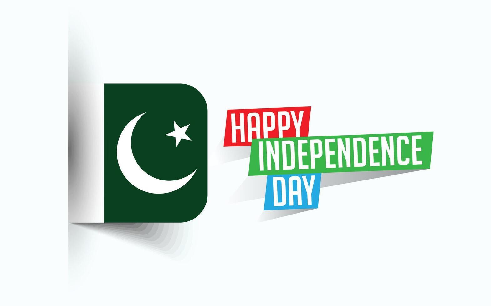 Happy Independence Day of Pakistan illustration, national day poster, greeting template design, EPS Source File vector