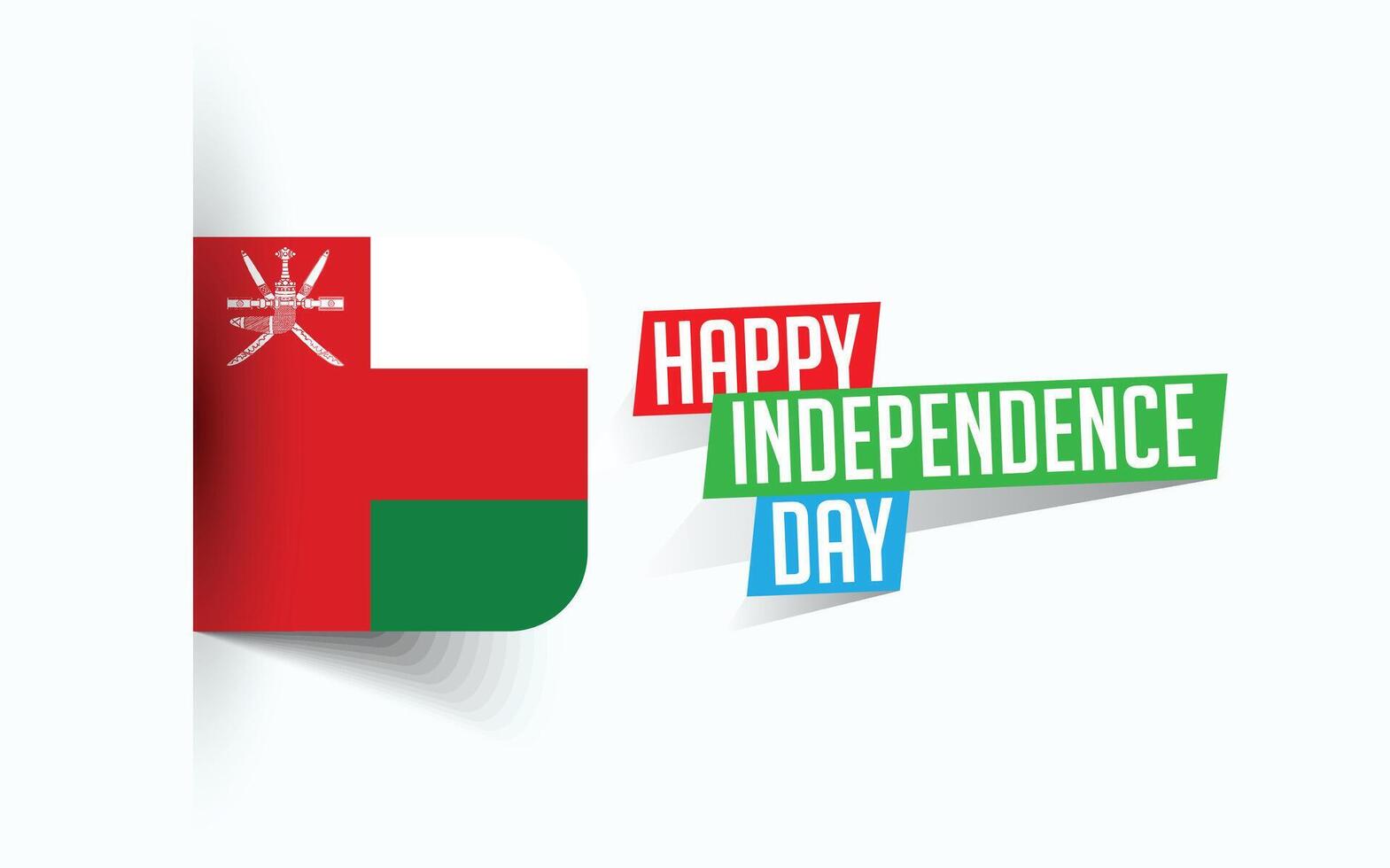 Happy Independence Day of Oman illustration, national day poster, greeting template design, EPS Source File vector