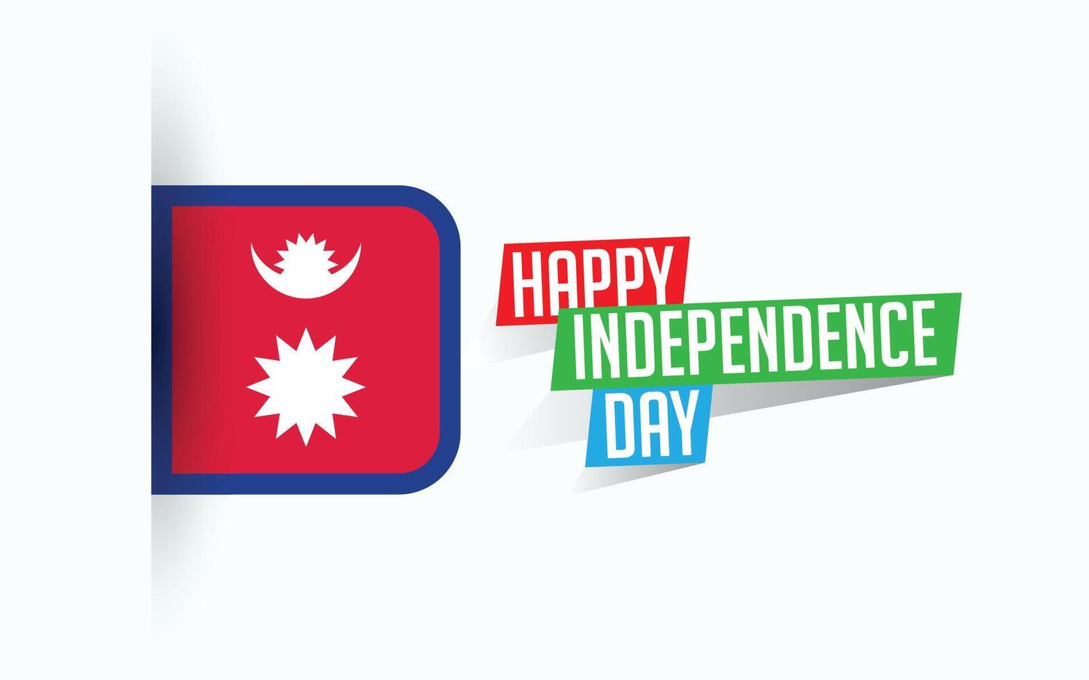 Happy Independence Day of Nepal illustration, national day poster, greeting template design, EPS Source File vector