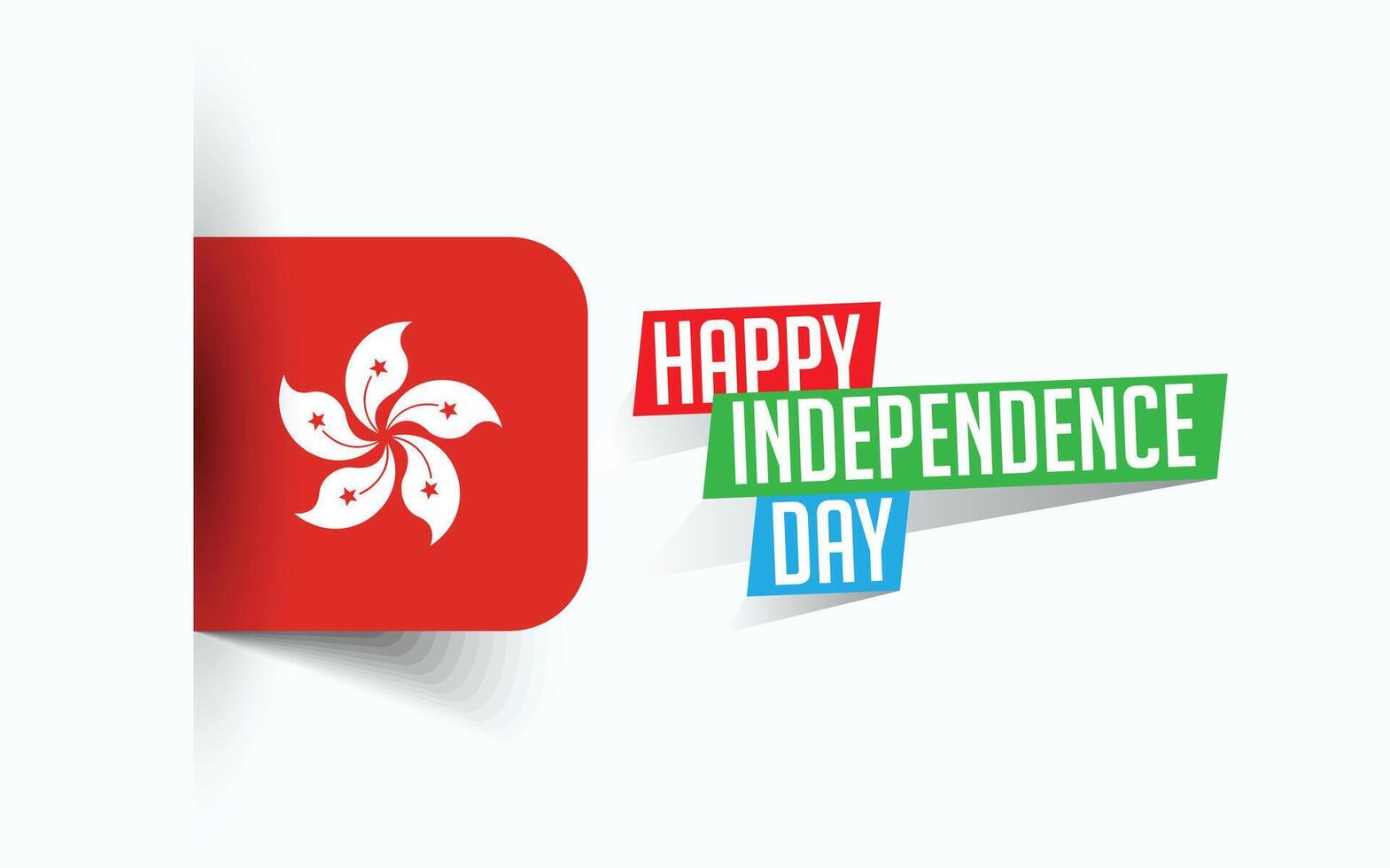 Happy Independence Day of Hong Kong illustration, national day poster, greeting template design, EPS Source File vector