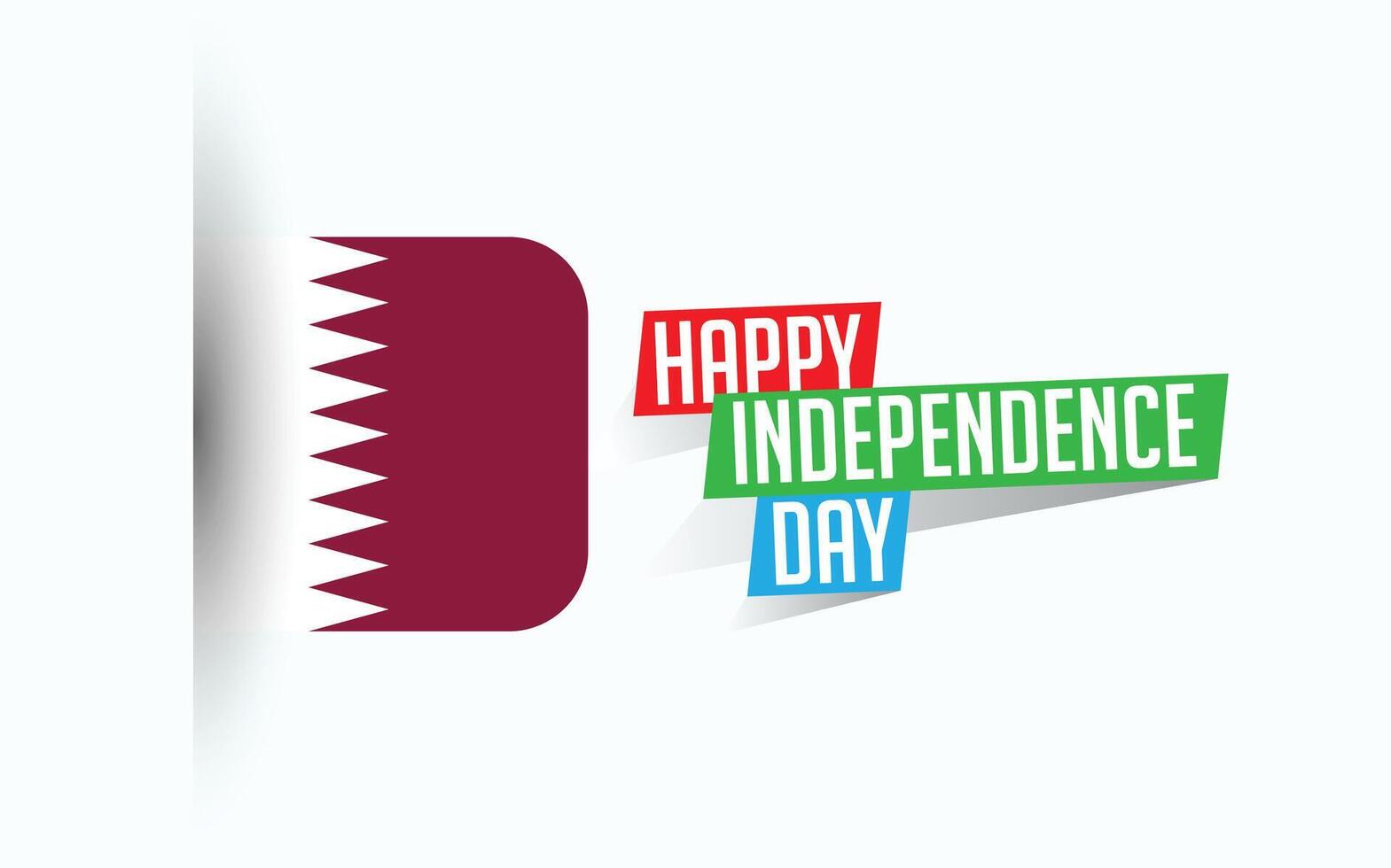 Happy Independence Day of Qatar illustration, national day poster, greeting template design, EPS Source File vector