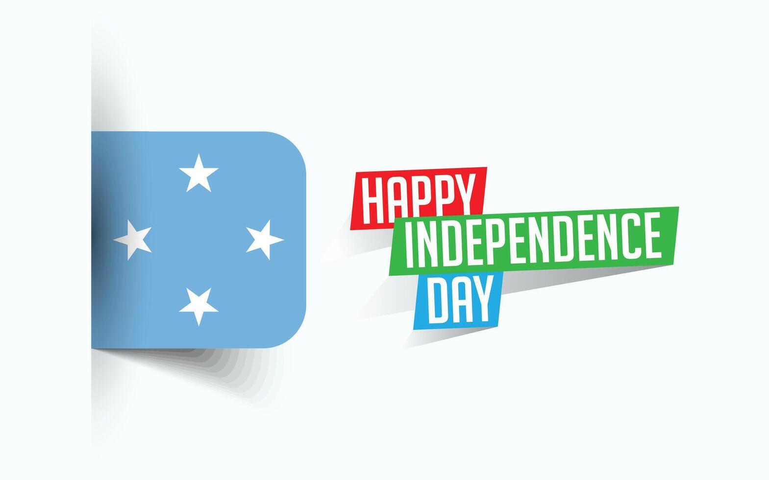 Happy Independence Day of Micronesia illustration, national day poster, greeting template design, EPS Source File vector