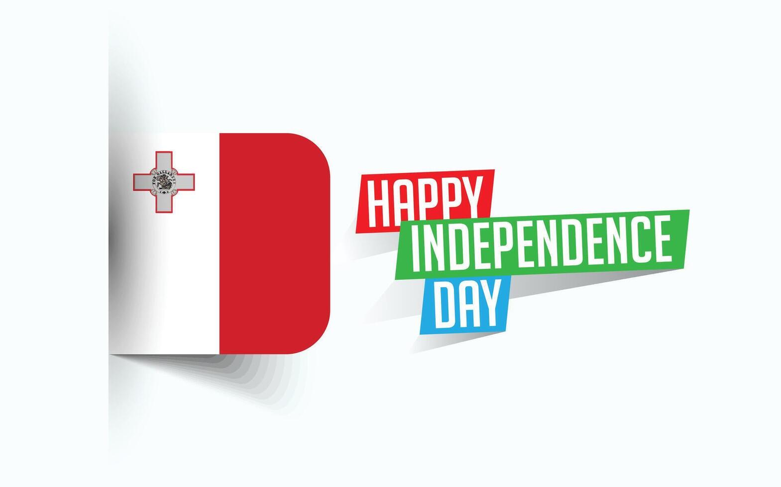 Happy Independence Day of Malta illustration, national day poster, greeting template design, EPS Source File vector