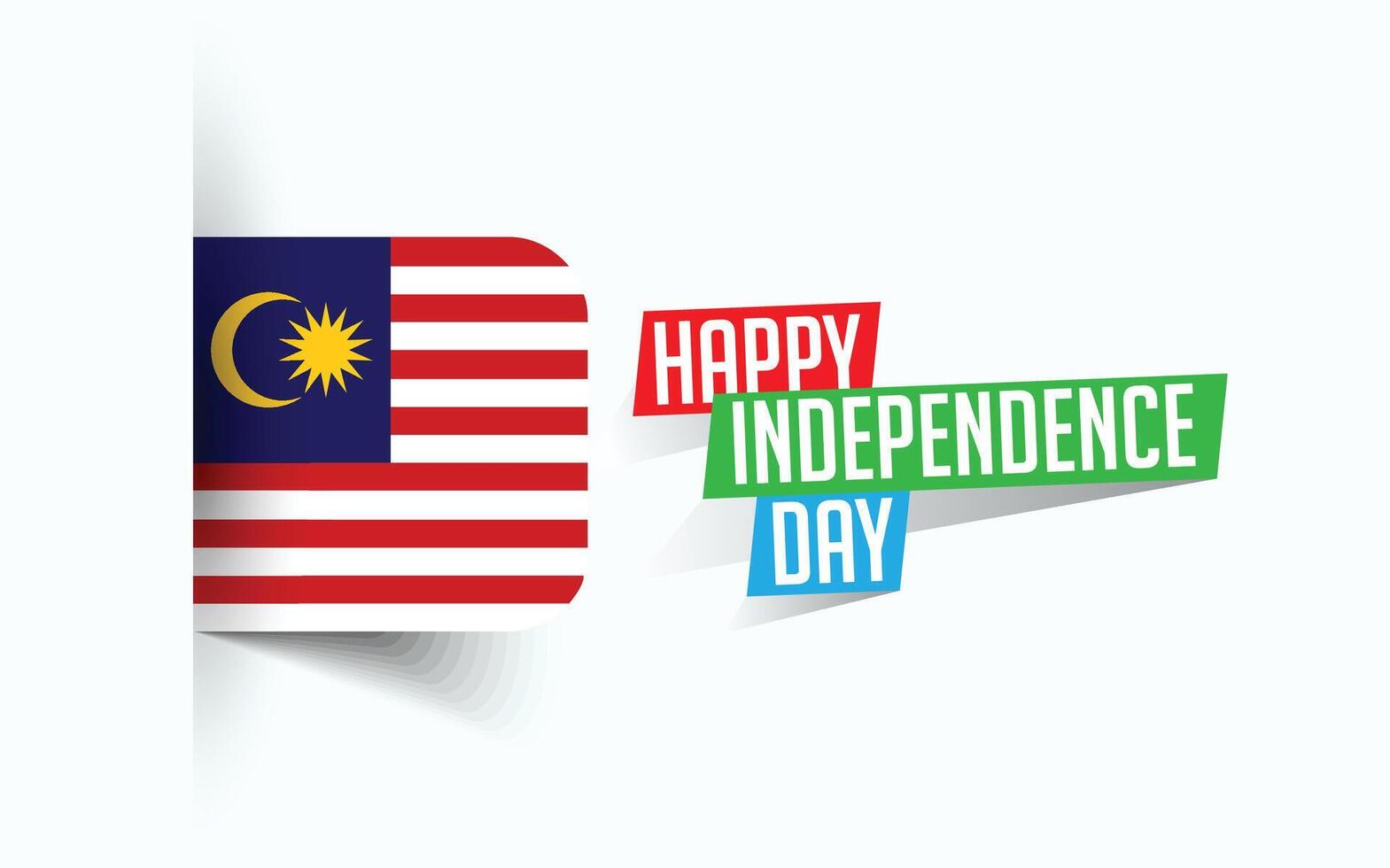 Happy Independence Day of Malaysia illustration, national day poster, greeting template design, EPS Source File vector