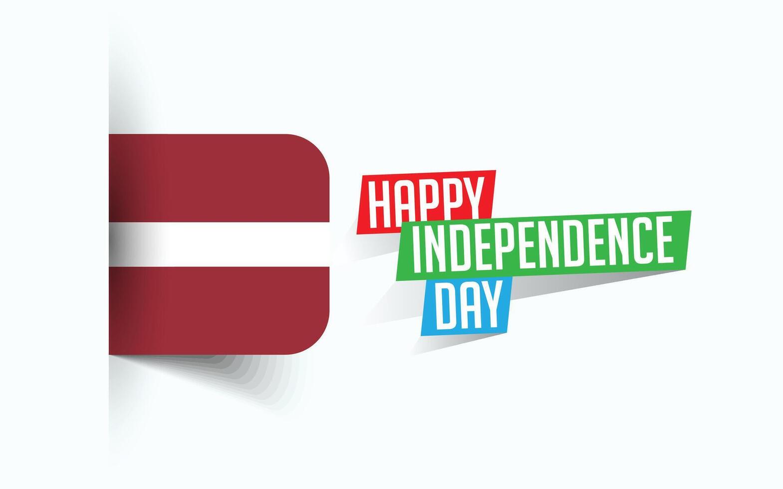 Happy Independence Day of Latvia illustration, national day poster, greeting template design, EPS Source File vector