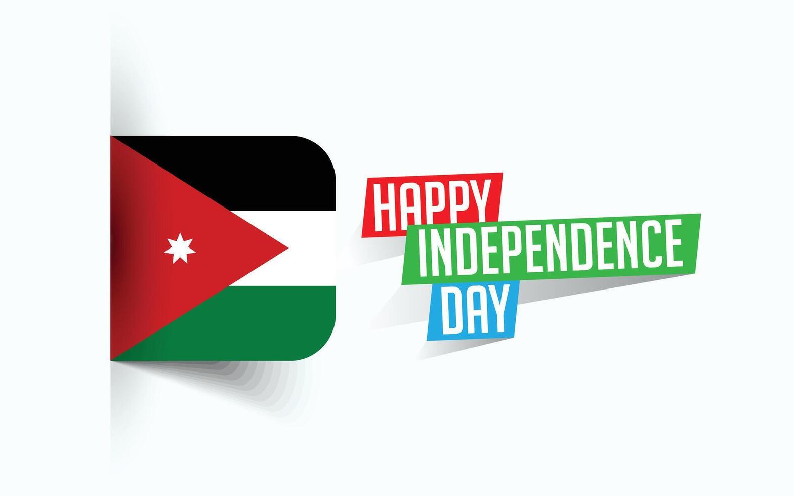 Happy Independence Day of Jordan illustration, national day poster, greeting template design, EPS Source File vector