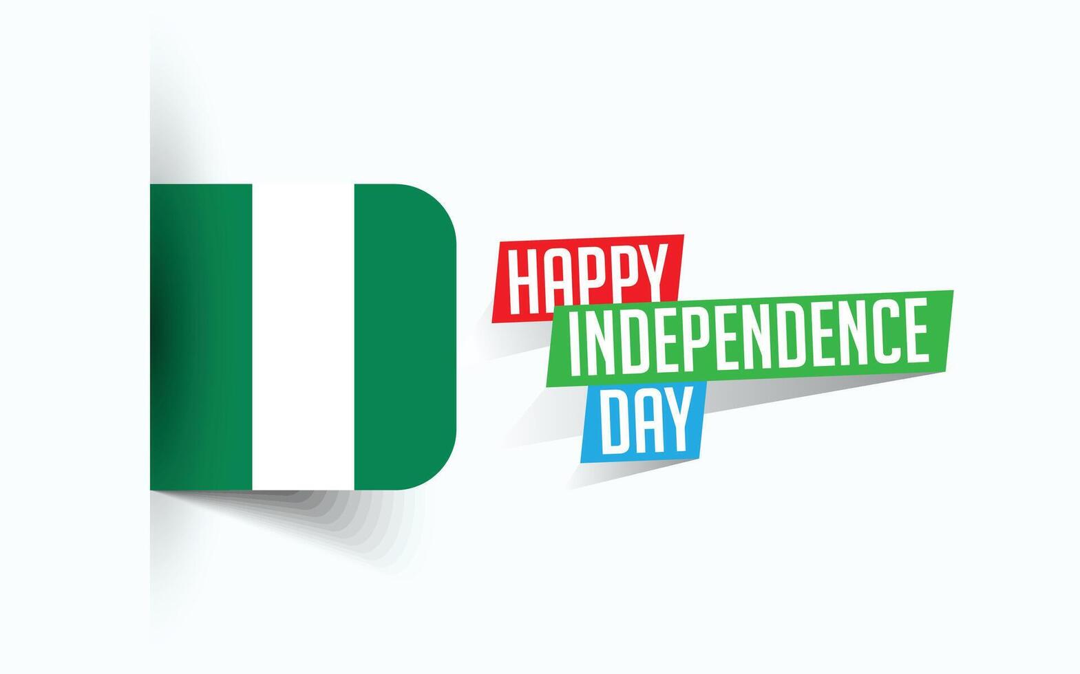 Happy Independence Day of Nigeria illustration, national day poster, greeting template design, EPS Source File vector