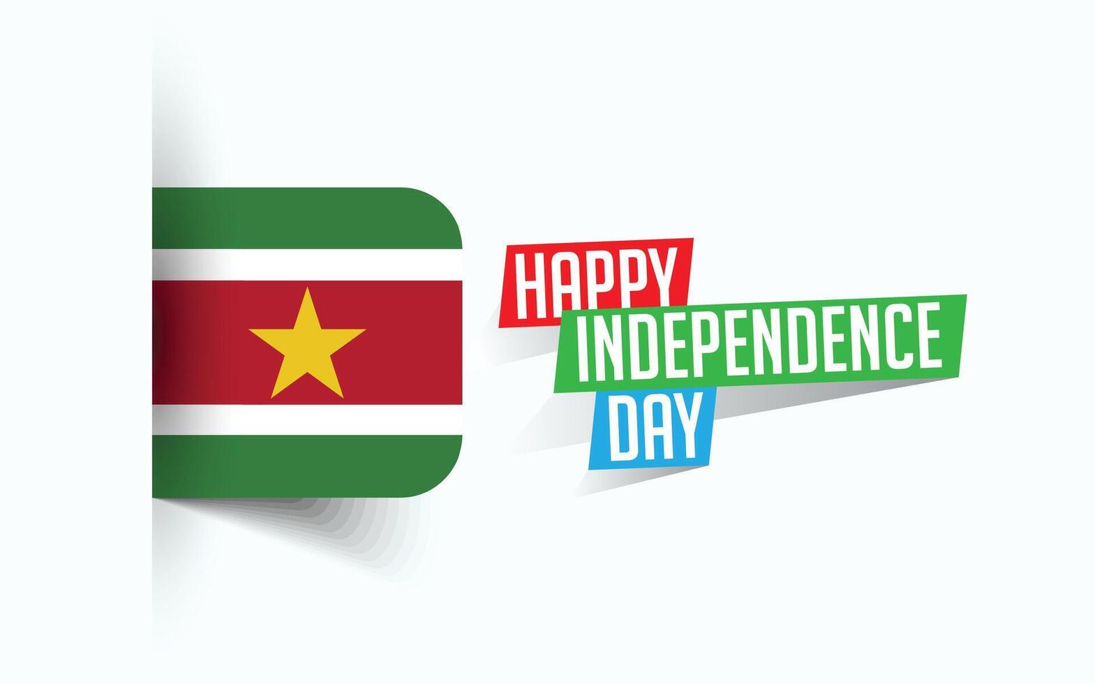 Happy Independence Day of Suriname illustration, national day poster, greeting template design, EPS Source File vector