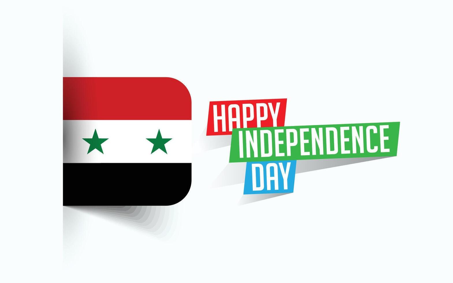 Happy Independence Day of Syria illustration, national day poster, greeting template design, EPS Source File vector