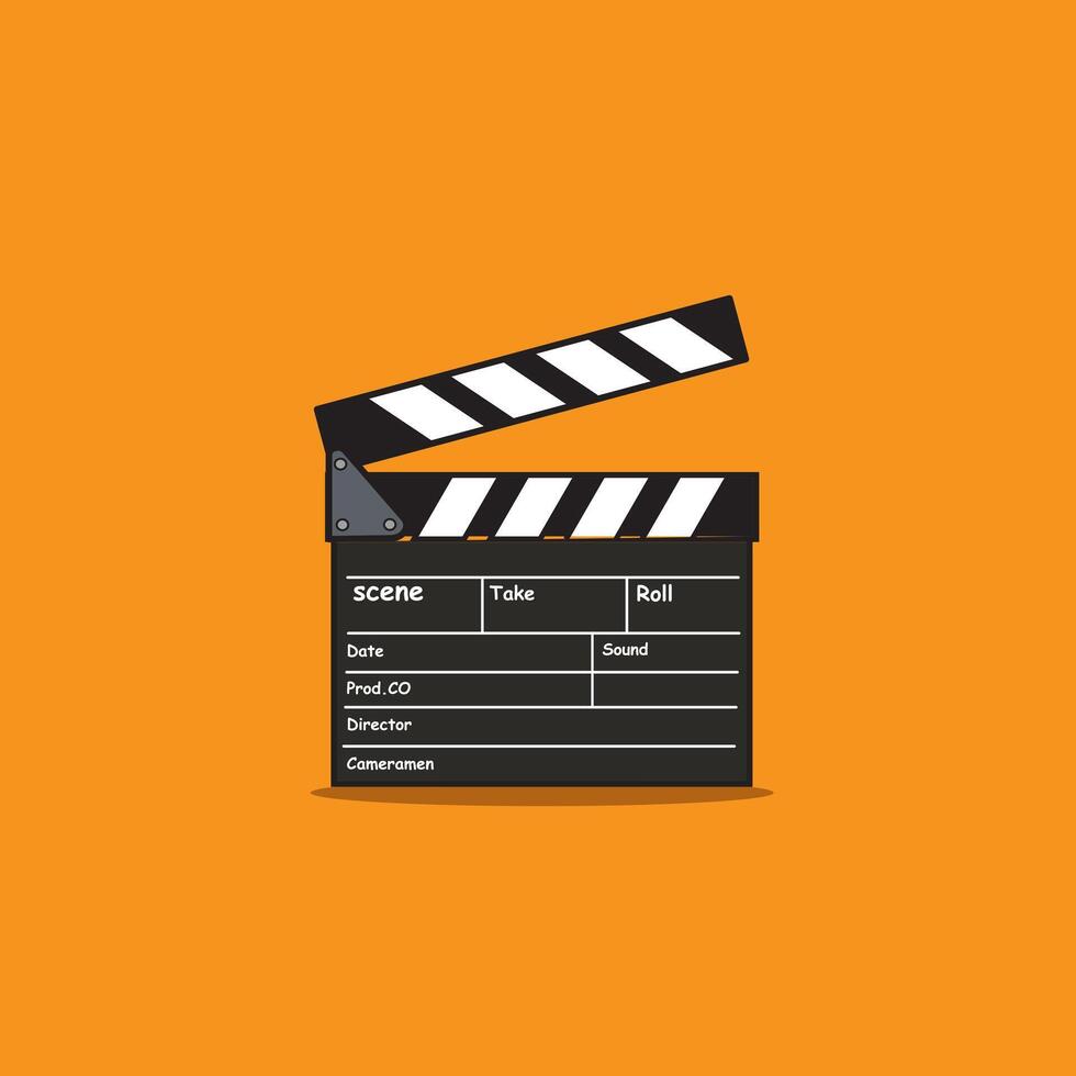 Clapperboard for make movie Flat design illustration vector