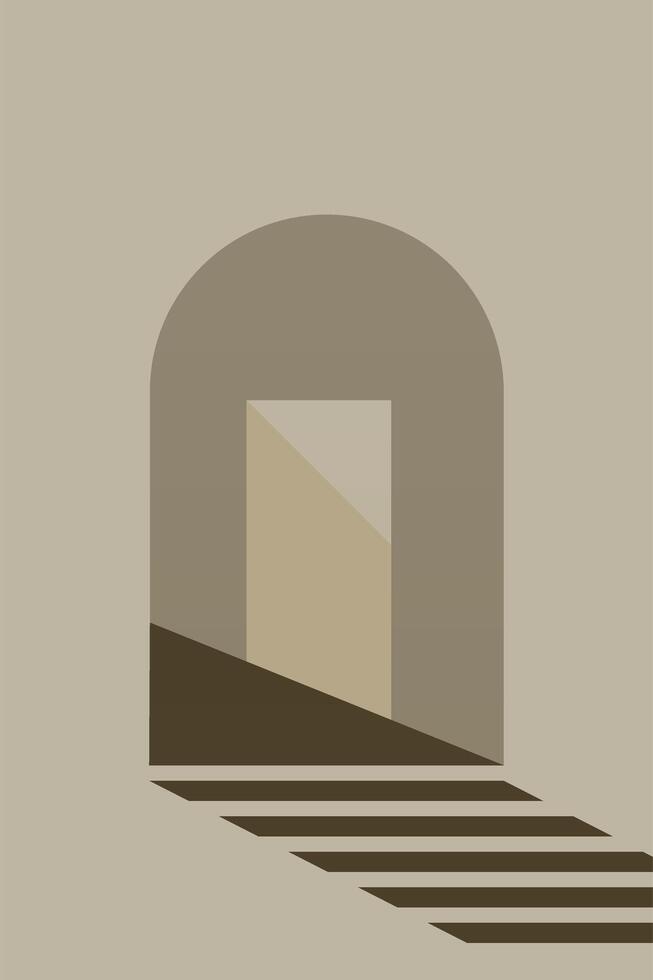 Modern minimalist house window illustration background vector