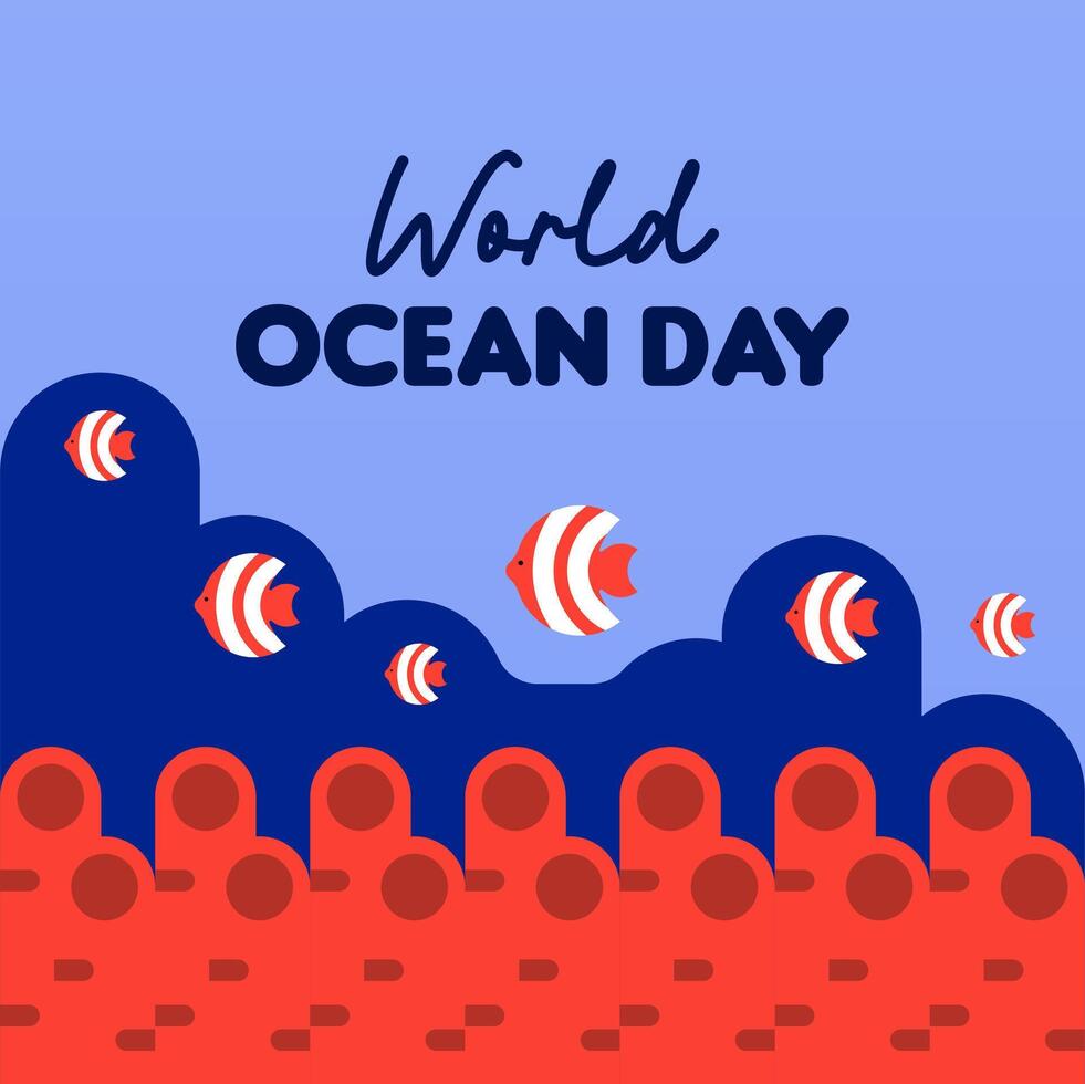 volantes modelo para mundo océanos día celebracion vector