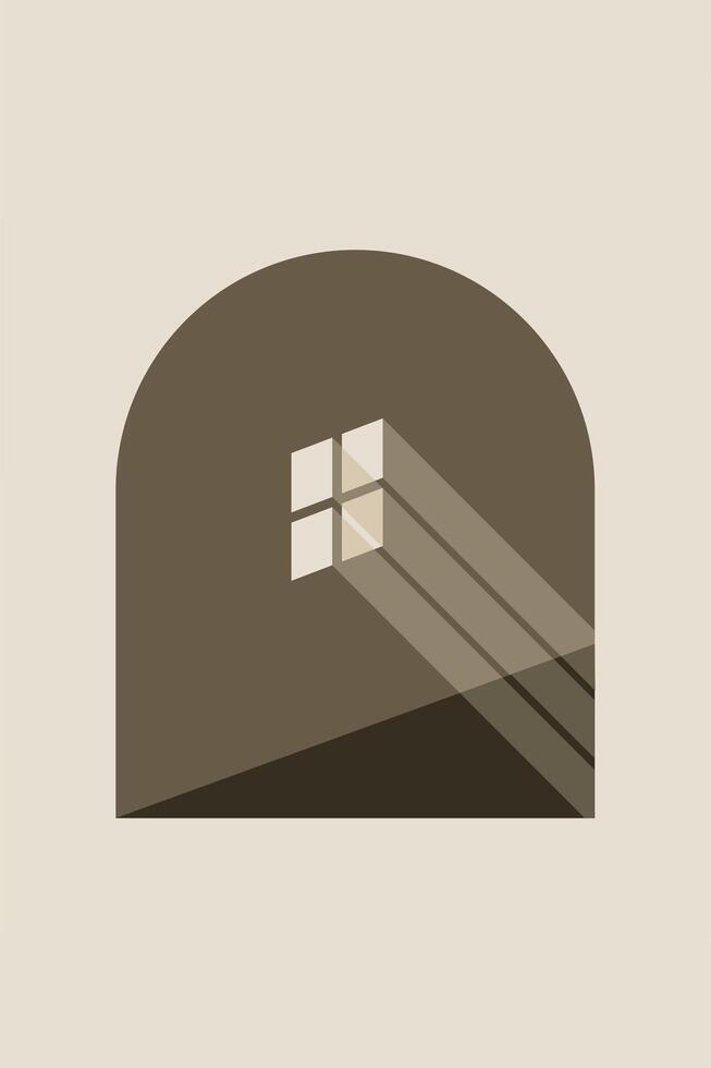 Modern minimalist house window illustration background vector