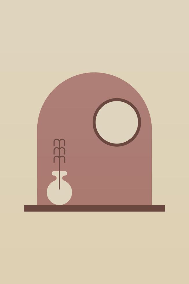 Modern minimalist house window illustration background vector