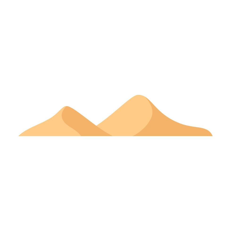 Sand desert flat illustration on isolated background vector