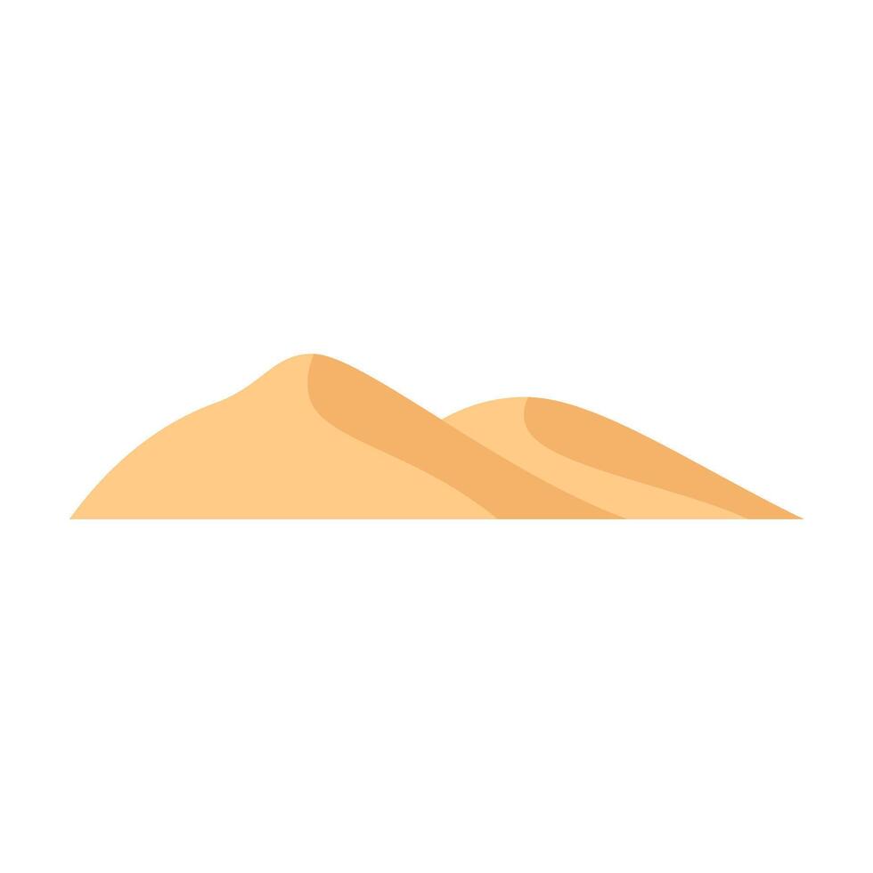 Sand desert flat illustration on isolated background vector