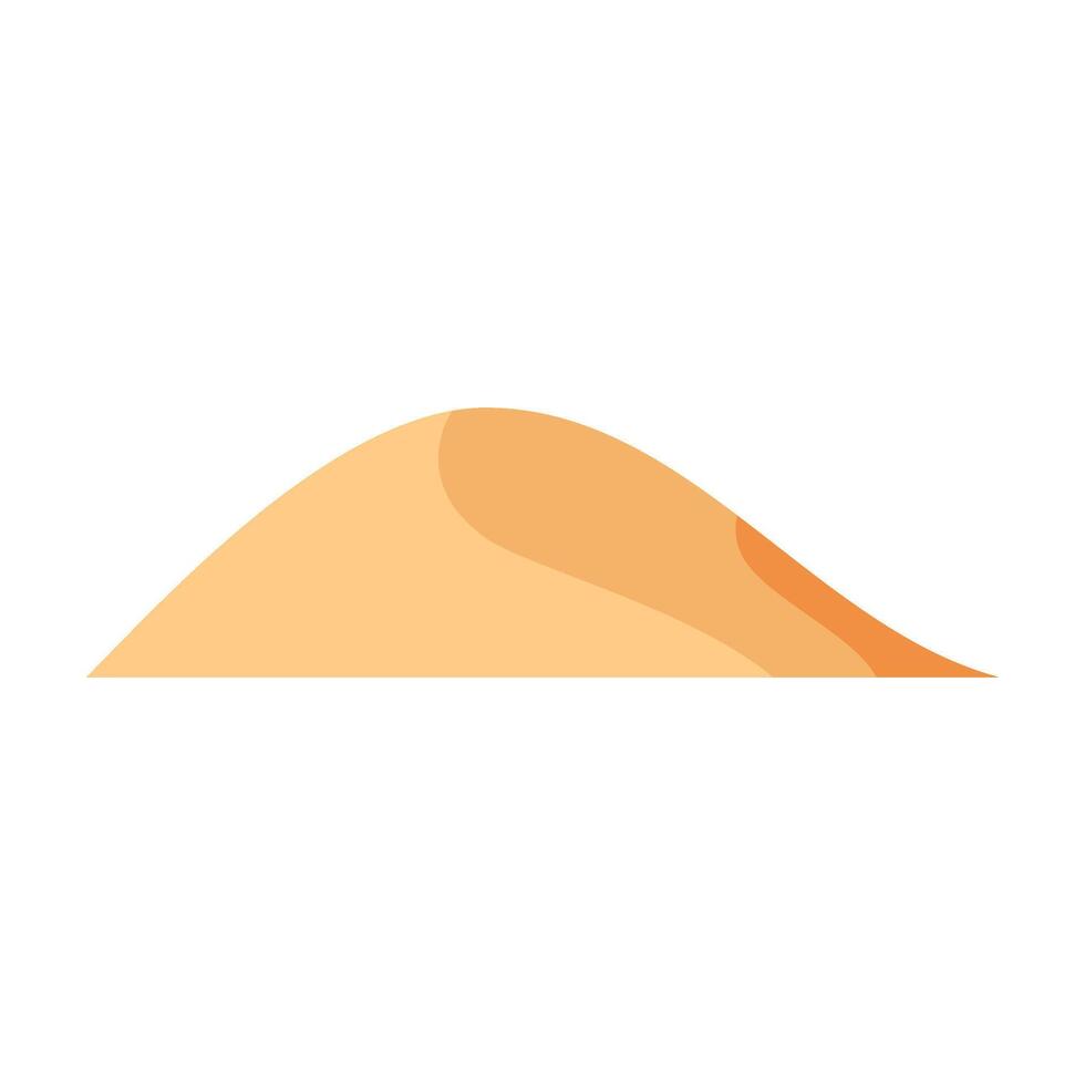 Sand desert flat illustration on isolated background vector