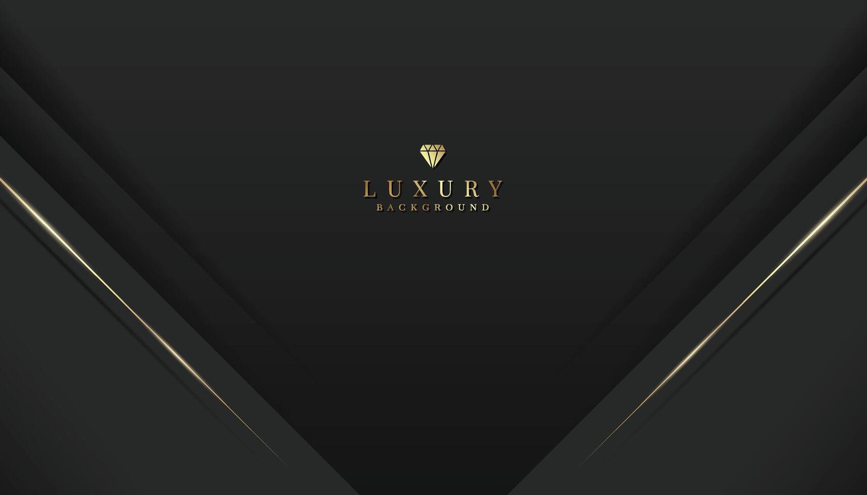 Black luxury background with premium gold element vector