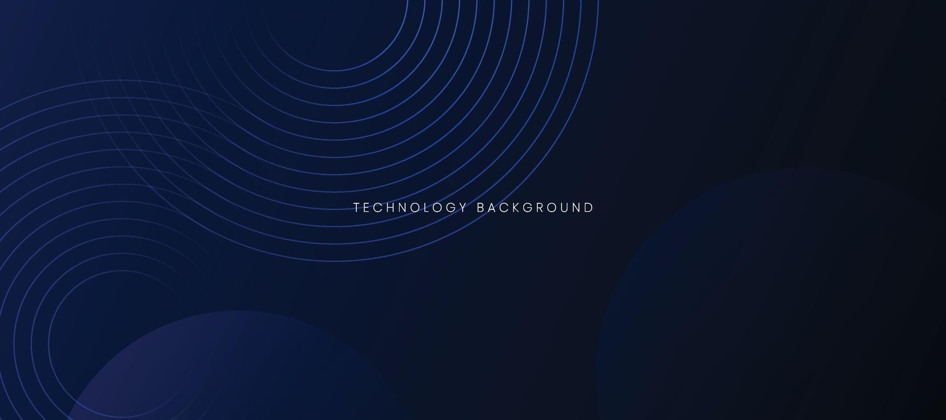 Blue technology background with circle lines. Futuristic modern design vector