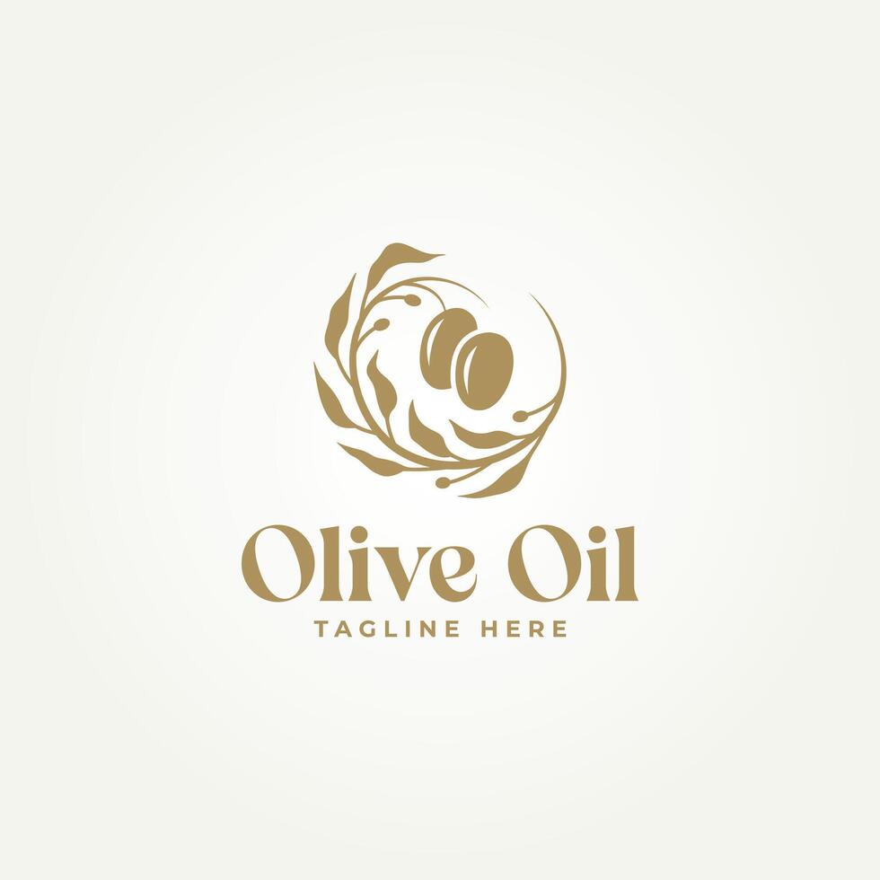 unique circle olive branch icon logo illustration design. simple modern virgin olive oil logo concept vector