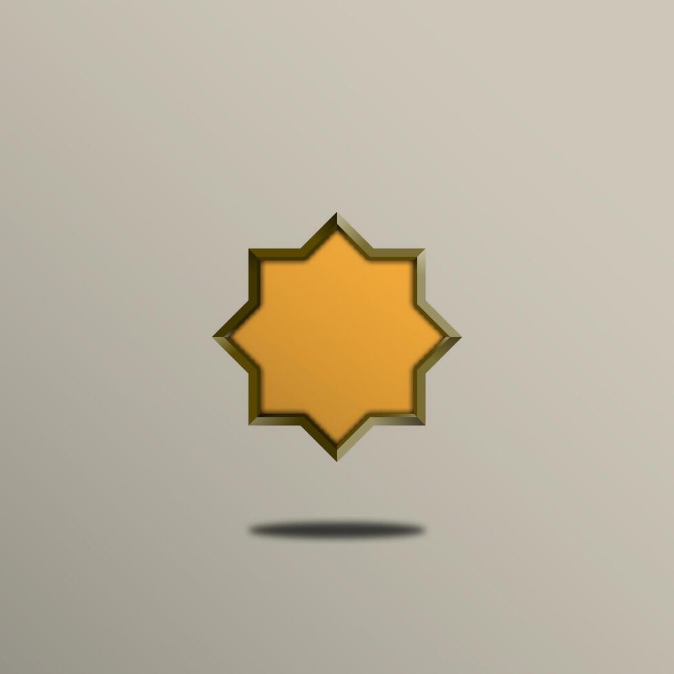 illustration of a yellow star on a gray background. Eps 10 vector