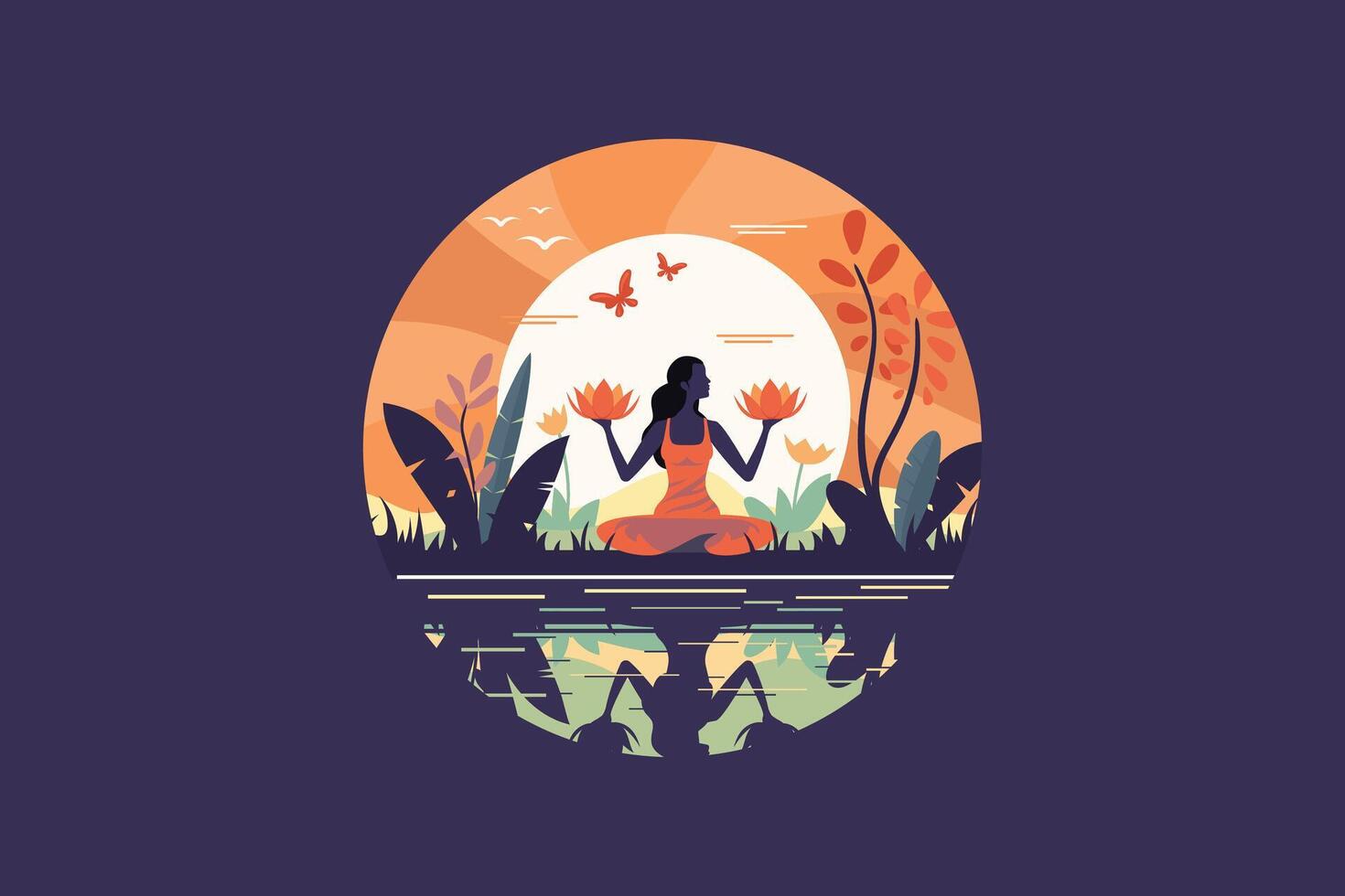 Yoga girl illustration vector