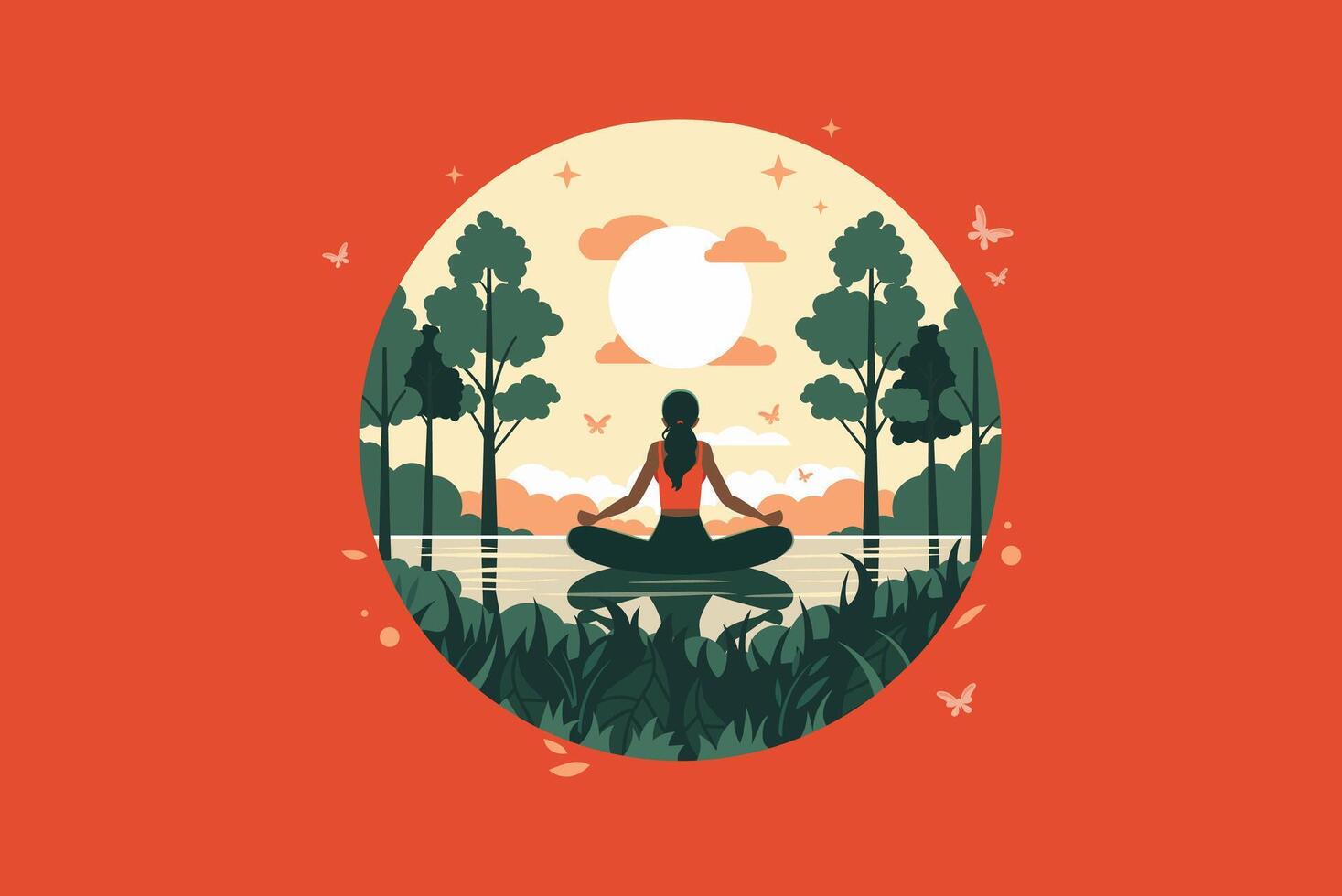 Yoga girl illustration vector