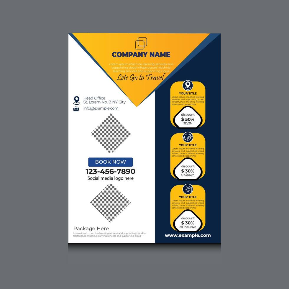 Travel and Ture flyer design vector